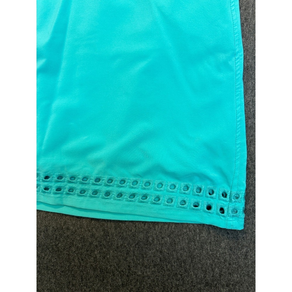 Chico's Zenergy Size 3 US 16 Blue UPF Embroidered Eyelet Pull On Skort Turquoise - Picture 5 of 11